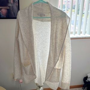Cream Open Front Cardigan